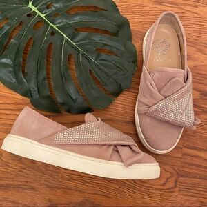 Vince Camuto Pink Barita Studded Slip On Sneakers
